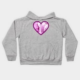 Baby Pink Paint Pour Heart Kids Hoodie